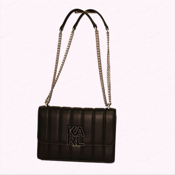 K/KARL LOGO SHOULDER BAG BLACK