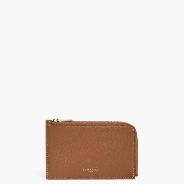 PORTE CARTES ZIPPE TAN