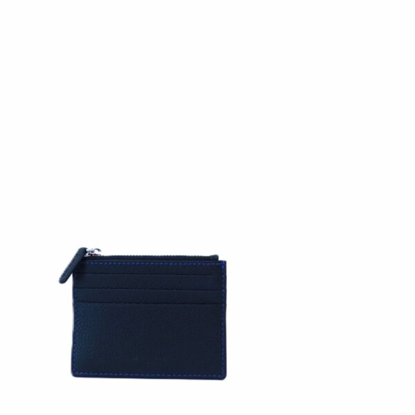 PORTE CARTES ZIPPE NOIR/BLEU